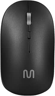 Mouse Sem Fio Slim Bluetooth e USB 1600dpi 4 Botões + Pilha Inclusa Preto Multi - MO331