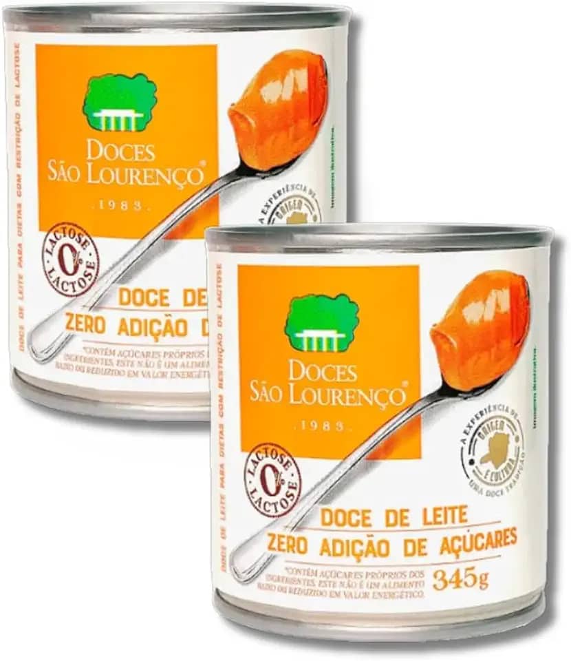 Kit 2 Unidades Doce De Leite Zero Lactose Zero Açúcar São Lourenço Lata 345g
