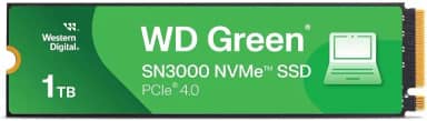 Western Digital SSD interno WD Green SN3000 NVMe de 1 TB - Unidade de estado sólido - PCIe geração 4, M.2 2280, até 5.000 MB/s - WDS100T4G0E