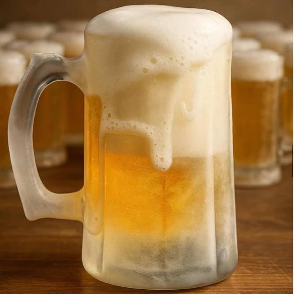 Kit com 12 Canecas de Chopp Zero Grau para Congelar – Vidro Reforçado, Mantém a Bebida Gelada por Mais Tempo