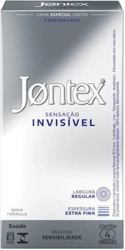Preservativo Camisinha Jontex Sensação Invisível - 4 unidades, Jontex