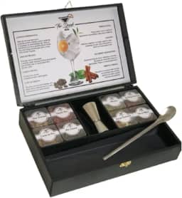 Kit 08 Especiarias Box Gin Tônica + Dosador Duplo Inox