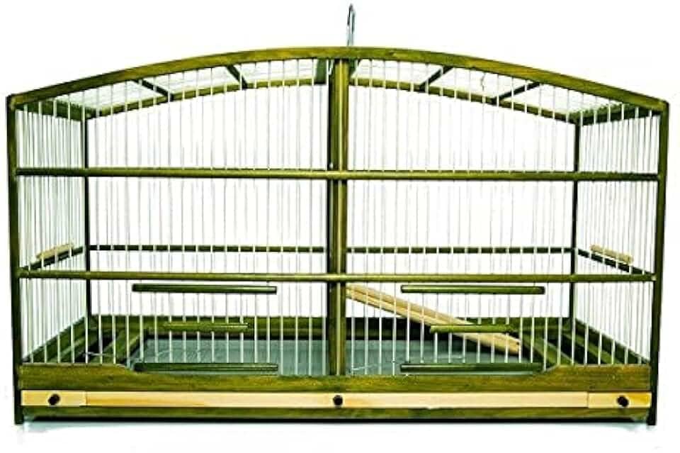 Gaiola de Reprodução, Abaulada Verde Musgo - Canário, Coleira e Curió