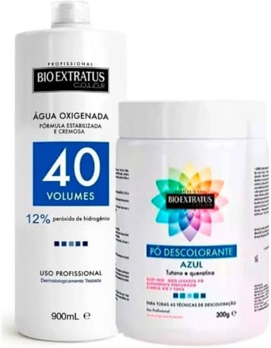 Po Descolorante Azul Bio Extratus +Agua Oxigenada 40VL 900ml