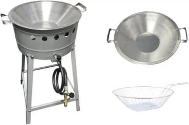 Fritador à Gás Alta Pressão + Tacho 16 Alumínio + Cesto