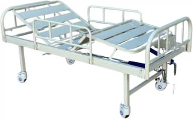 Cama Hospitalar Manual 2 Movimentos, Estrutura em Aço Carbono, Grades de Proteção, Rodas com Freio, Capacidade 180kg