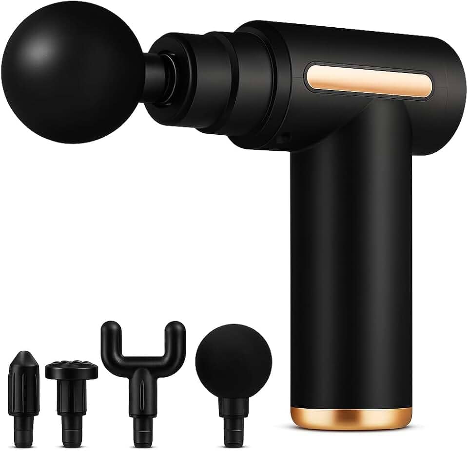 Massageador Elétrico Profissional Muscular Pistola de Massagem Recarregável Super Relaxante e Miofascial Ideal para Atletas e Praticantes de Esportes Acompanha 4 Ponteiras Removíveis e Possui Variação de Velocidades Cores Variadas Premium