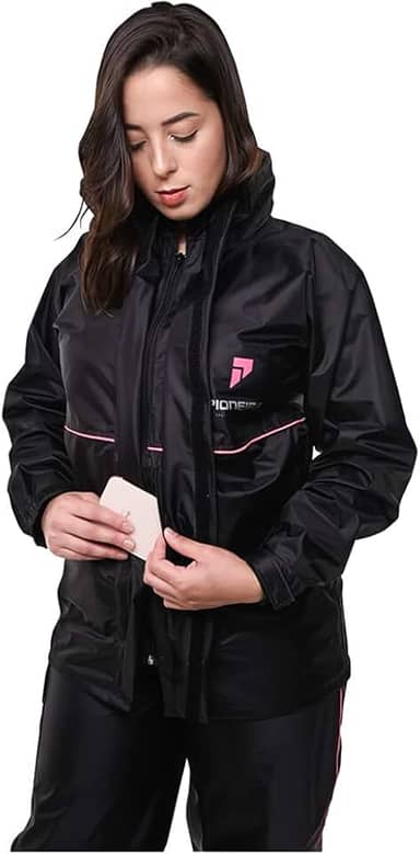 Capas Pioneira, 1101FPREGG, Capa de Chuva Impermeável Para Motoqueiro de Nylon Feminino Full Gg, cor Preto, PVC