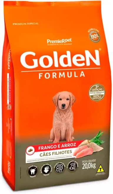 Ração Premier Golden Fórmula Cães Filhotes de Porte Médio e Grande Frango e Arroz 20kg