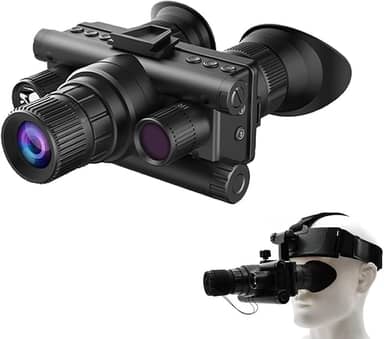 Óculos De Visão Noturna Binóculo Infravermelho Alça Cabeça Gravação e reprodução em HD para vigilância de acampamento