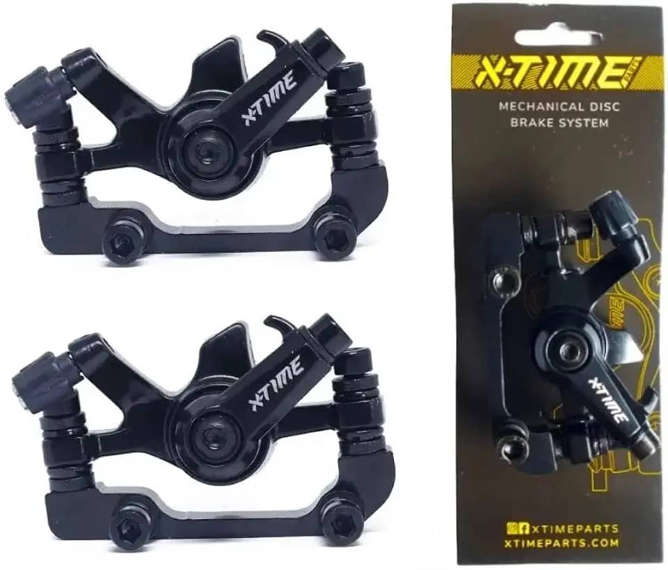 Kit 2 Pinças de Freio Disco Com Pastilhas Dianteira e Traseira Mecânica Bicicleta Mtb X-Time