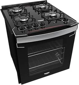 Fogão de Embutir 4 Bocas Preto com Mesa de Vidro Dako Diplomata Bivolt