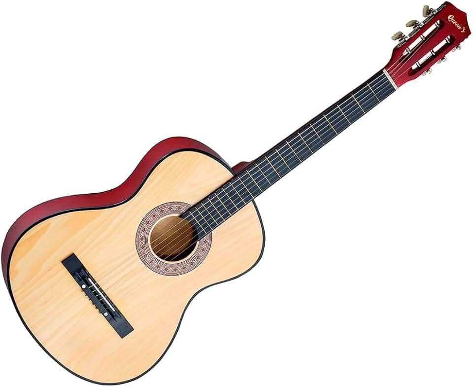 Violão Acústico Tradicional para Iniciantes, 6 Cordas de Aço, Bege, 38", Madeira Birch/Basswood