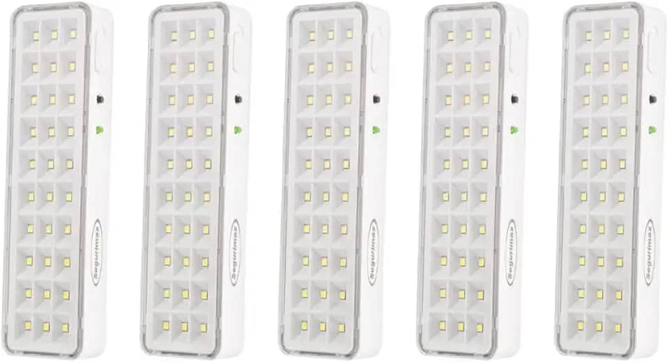 Kit 5 Lâmpada Luminária De Emergência 30 Leds Super Slim Bivolt