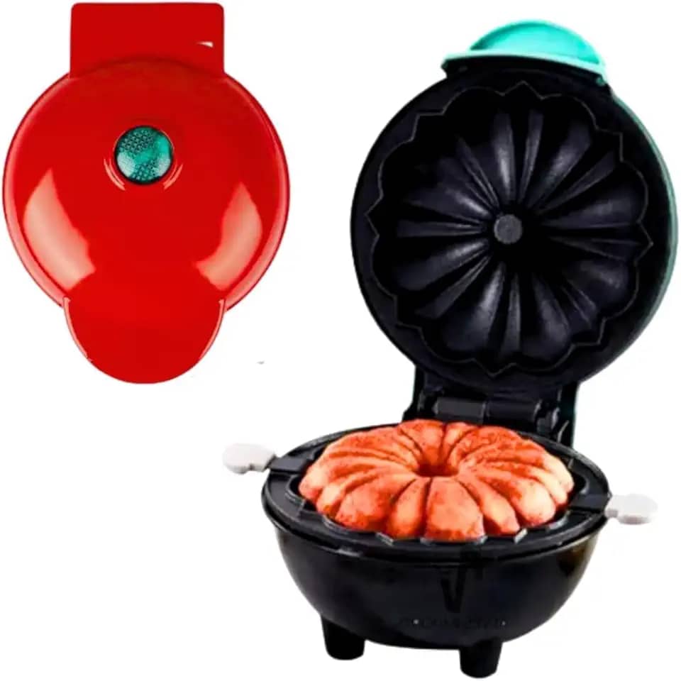 Máquina de assar Bolos Doces Waffle Rosquinhas Donuts Assadeira Mini Cake Maker Premium (220, Volts)