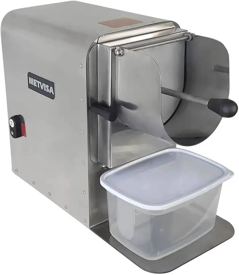 Ralador e Desfiador Industrial de Queijo e Coco Metvisa RDA + 3 Discos em Aço Inox Prata