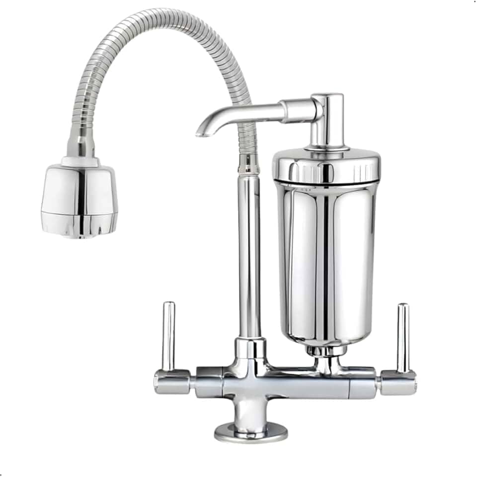 Torneira Com Filtro Em Abs De Bancada Flexível Cromado