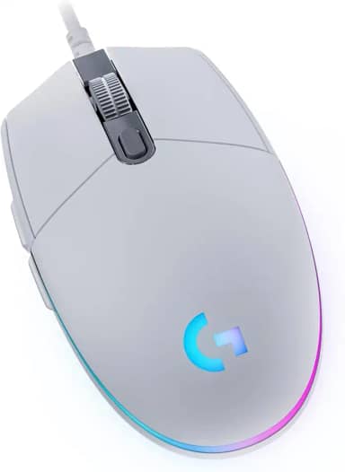 Mouse Gamer Logitech G203 LIGHTSYNC RGB, Efeito de Ondas de Cores, 6 Botões Programáveis e Até 8.000 DPI - Branco