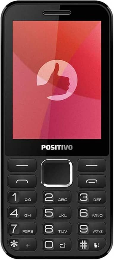 Celular Positivo P28 Desbloqueado, Dual Chip, 2G, 32MB, Bluetooth, Tela Grande, Teclas Fáceis, Som Alto, Rádio FM, Bateria de Longa Duração – Preto