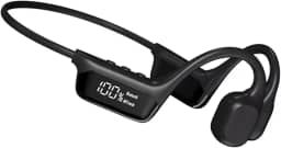 GZLMMY Fone de ouvido IPX8 à prova d'água de condução óssea sem fio Bluetooth 5,4 + 32 GB de RAM MP3 Player HiFi Music Sport Swimming Headset com microfone (preto)