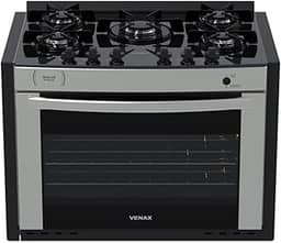 Fogao A Gas De Embutir Gaudi Prisma Vitreo Bl 5q Inox Gas Glp