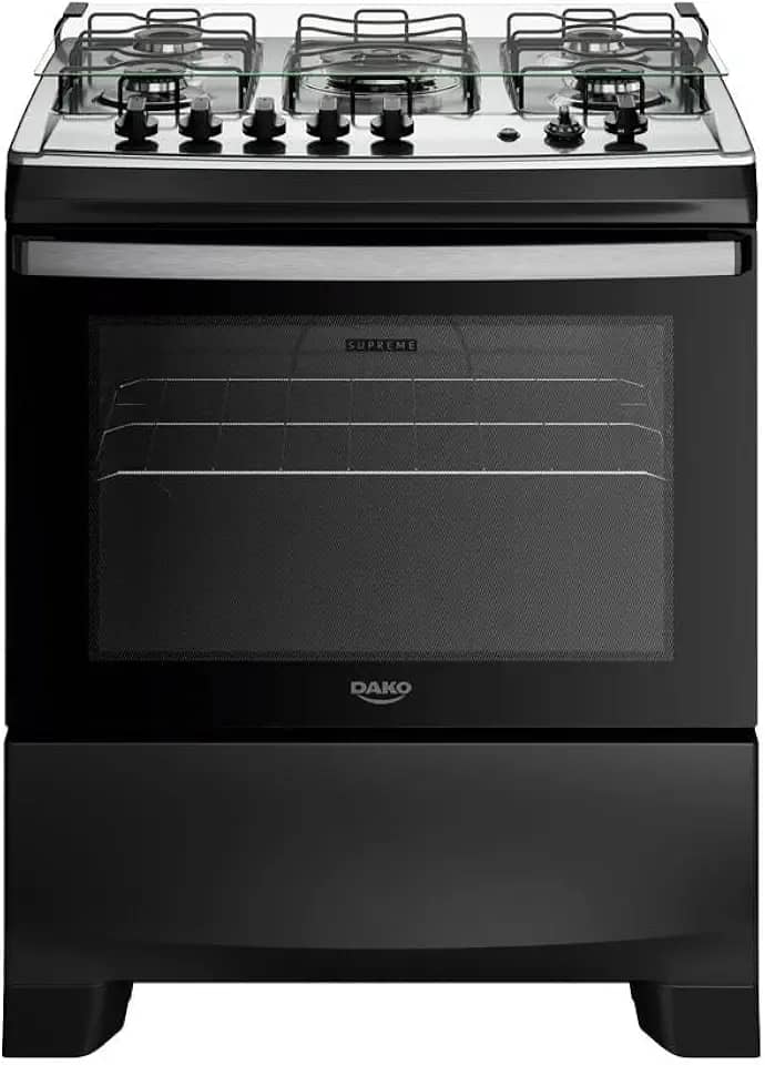 Fogão Supreme Inox Timer 5Q Preto