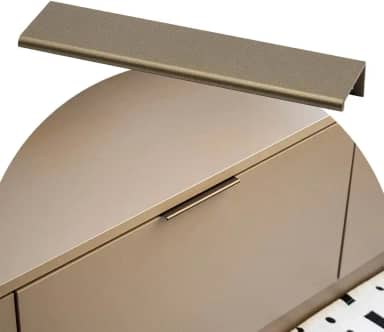 10 Puxadores De Gaveta Slim Alumínio Tito C/Parafusos 9,6cm (Bronze Fosco)