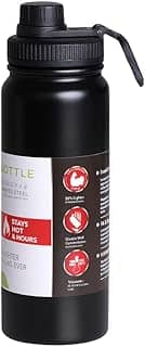 Garrafa de Água Térmica Inox 800ml Esportiva com Alça Parede Dupla Isolada a Vácuo Antivazamento Garrafinha Academia Fitness Corrida Esportes Escritório – Premium