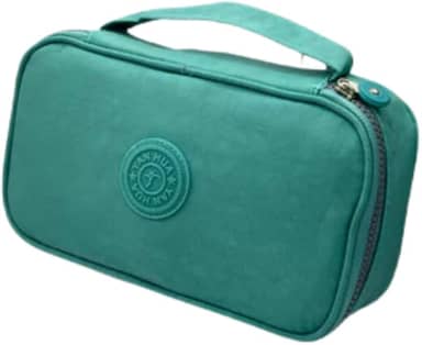 Estojo Escolar Box Grande Capacidade Organizador Necessaire Para Lápis Com 20 Elásticos Zíper Resistente Papelaria Fofa Estojo Tactel, PREMIUM (Verde água)