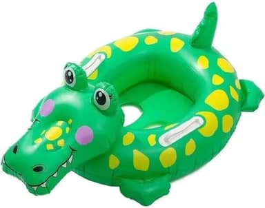 Boia Infantil Jacaré Crocodilo com Assento Fralda – Segurança e Diversão para Bebês na Piscina (1-3 Anos)