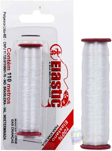 Linha Elástica Pesca p/Amarrar Isca Elastic 100% Elastano Transparente 110m 1UN