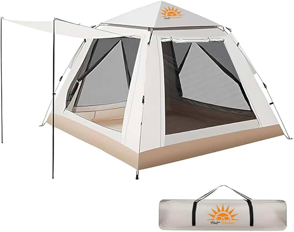 Barraca de Camping 2-4 Pessoas Impermeavel, Praia e Outdoor, Fácil Montagem, Proteção UV/Chuva/Vento, Ideal para Famílias e Aventureiros
