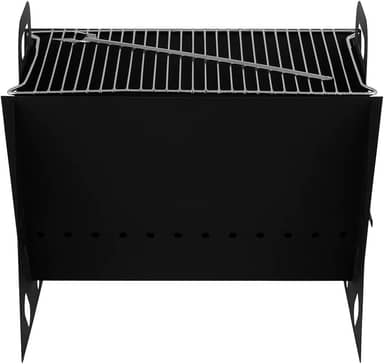 Churrasqueira Dobrável Móvel Maleta Camping Slim Pro Tork Texas Grill Slim Preto + Grelha e Garfo