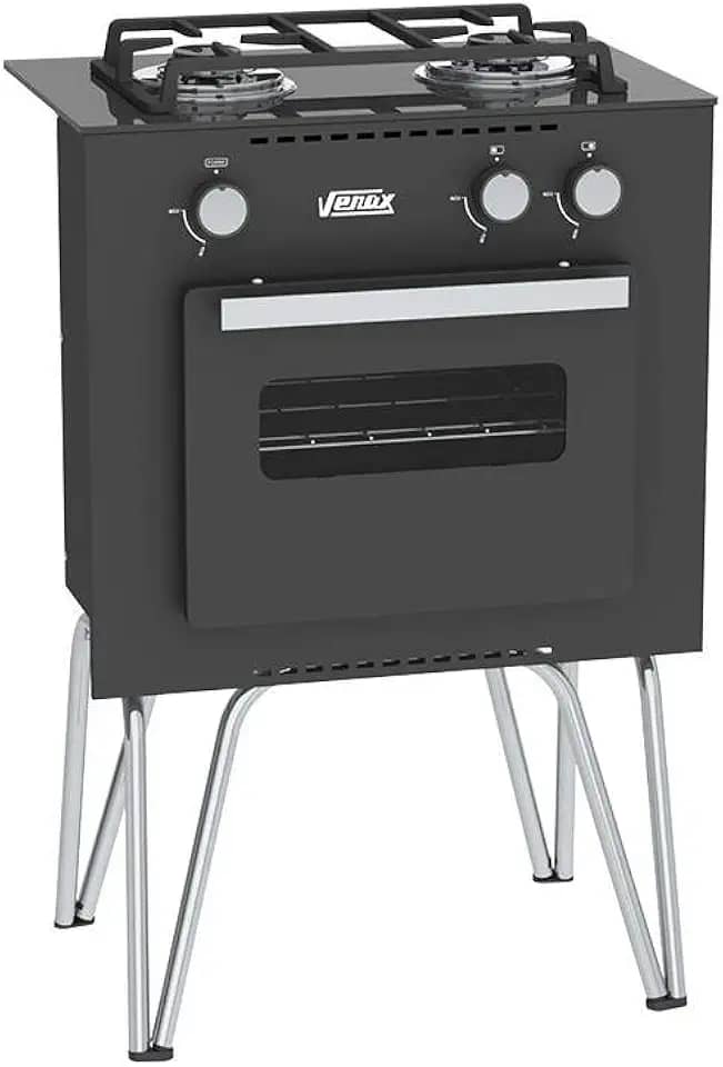 FOGAO A GAS MINI COOK 2 Q PRETO FOSCO GAS GLP