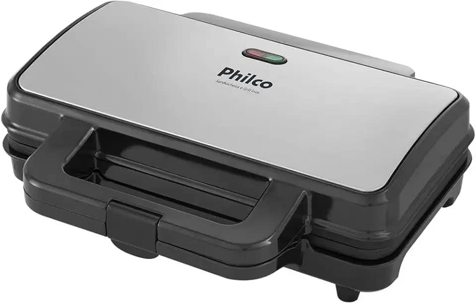 Sanduicheira e grill, Inox Pgr02i, Preto, 220V, Philco