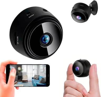 Mini Câmera de Segurança WiFi, Full HD 1080P, Visão Noturna, Detecção de Movimento, Microfone Integrado, 90°, A9