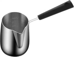 ＫＬＫＣＭＳ Pequena panela para derreter chocolate, panela para cozinhar mingau com alça de PP, panela de café turco, mini panela de sopa para fazer molhos, 350ml