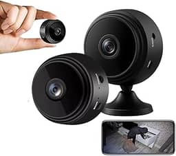 Kit 2 Mini Câmeras Espiã Wifi HD Portátil Sem Fio Visão Noturna Gravador de Voz Suporta Cartão Babá Eletronica Camêra de Segurança