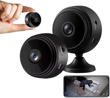 Kit 2 Mini Câmeras Espiã Wifi HD Portátil Sem Fio Visão Noturna Gravador de Voz Suporta Cartão Babá Eletronica Camêra de Segurança