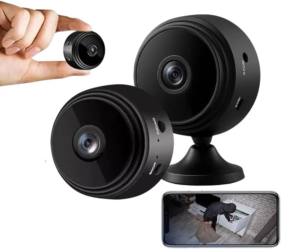 Kit 2 Mini Câmeras Espiã Wifi HD Portátil Sem Fio Visão Noturna Gravador de Voz Suporta Cartão Babá Eletronica Camêra de Segurança