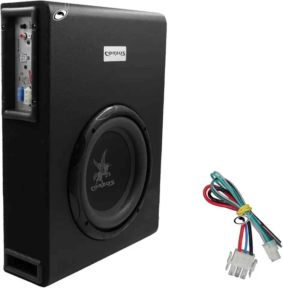 Caixa Slim Amplificada 8'' Wrms, Corzus, Cxs200S, Caixa de Som Automotivo e Alto Falante, Preto, 100 X 290 X 400 Mm