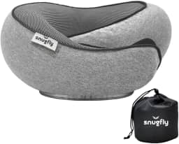 Travesseiro de Viagem SnugFly - Suporte Duplo para Cabeça, Pescoço e Cervical. Ergonômico, Leve, Com Espuma de Memória, Ideal para Viagens de Avião, Carro e Ônibus.