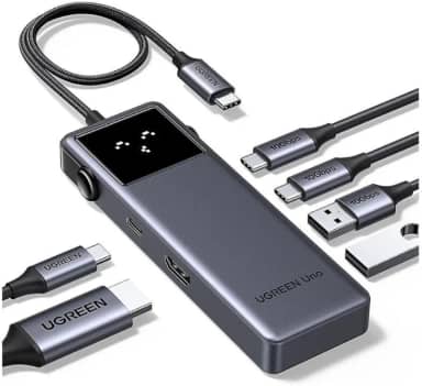 UGREEN Uno Hub USB C, 6 em 1 Robot Adaptador USB C 3.2 Gen 2 com HDMI 4K 60Hz, 2*USB e 2*USB C 10Gbps, PD 100 W Compatível com MacBook Pro Air Surface Chromebook DELL XPS e Mais Dispositivos Tipo C