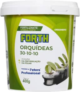 Forth Orquídeas Crescimento, Fertilizante Farelado, Peters, NPK 30-10-10 Balde 400g