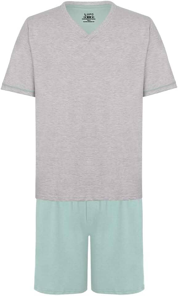 Conjunto de pijama Curto com Gola V LupoMeninos