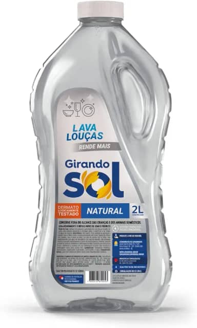 Girando Sol Detergente Lava-Louças Natural 2L Translúcido