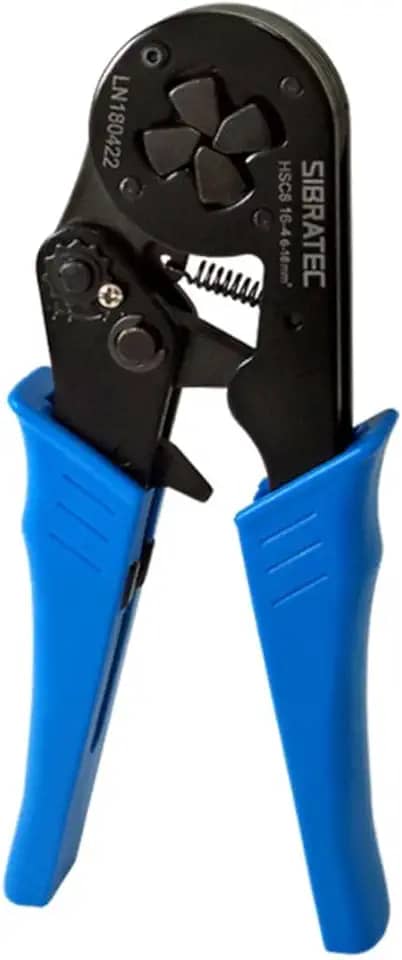 SIBRATEC Alicate de Prensar Terminais Pré Isolado Tubular HSC8 Auto Ajustável | 4 a 16mm²