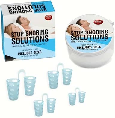 Dilatadores Nasais Anti-Ronco em Silicone Macio, Pequeno, Médio, Maior e X-Maior, Conjunto de 4, Anti-ronco Apneia Desvio de Septo Noite Melhores Descanso Garantido Respiração Melhor