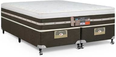 Cama Box + Colchão Castor Queen Silver Star Air One Face Tecnopedic 158x198x59cm