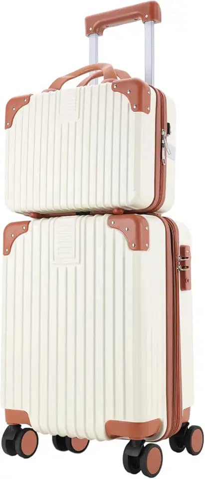 Mala de Bordo 10kg com frasqueira de viagem feminina Bagagem de Mão Expansivel Aprovada ANAC com 4 Rodízios removíveis 360° Cadeado AntiFurto TSA Mala de Viagem pequena com zíper à prova de explosão